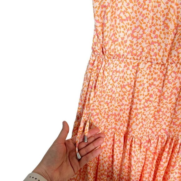 NWOT Nordstrom Silk Blend Patterned Midi Dress Tie Waist Size XL - Picture 4 of 5